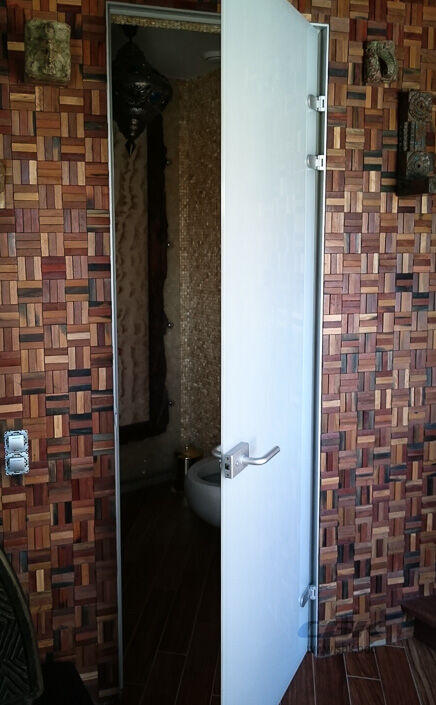 Распашная стеклянная дверь